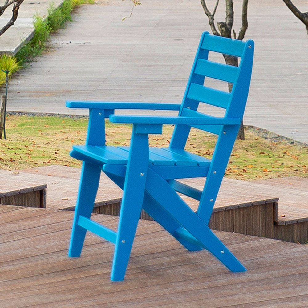 Dining Set Blue Outdoor Furniture HDPE Triclinium Cathedra