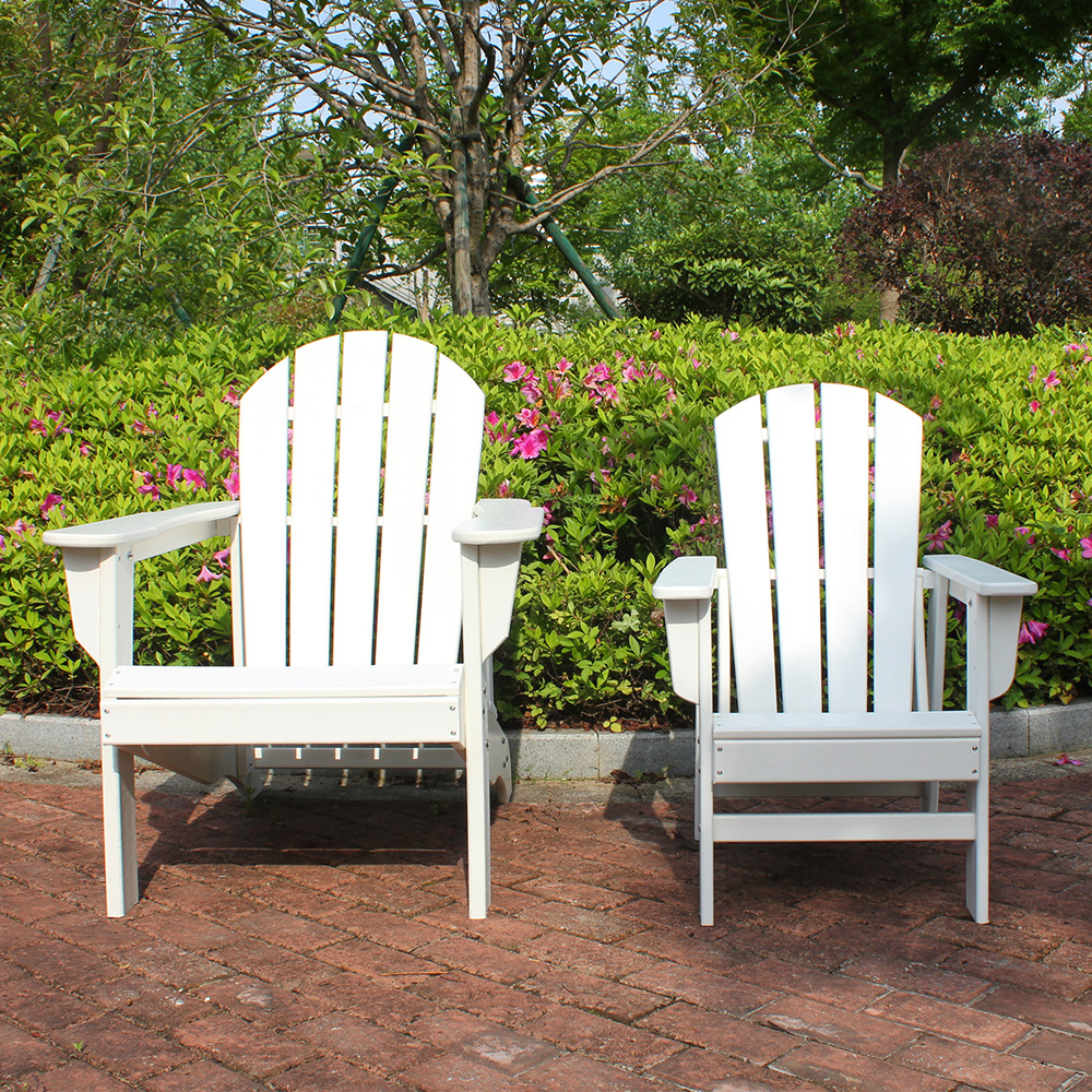 ADM003 White Orange Adirondack Beach Cathedra - Outdoor Furniture HDPE Chair